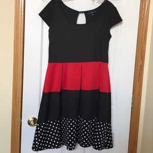 R&K Originals red and black dress with polkadots
